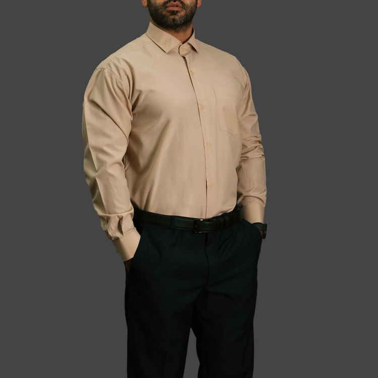 پیراهن مردانه نوفل - NOFEL مدل D 0031 رنگ نخودی