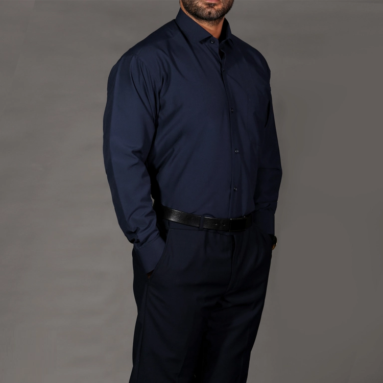 پیراهن مردانه نوفل - NOFEL مدل P 0038 رنگ سرمه ای تیره