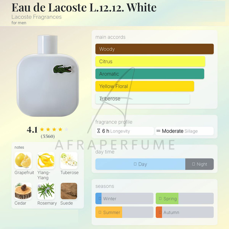 عطر ادکلن لاگوست سفید | Lacoste L.12.12 Blanc