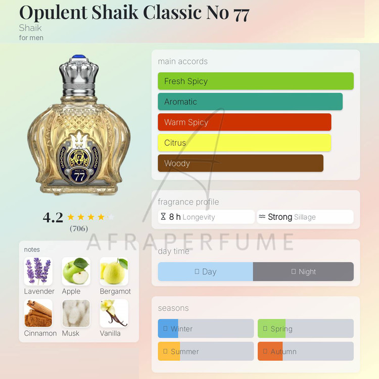 عطر ادکلن شیخ گلد کلاسیک شماره 77 | Shaik Opulent Classic No 77