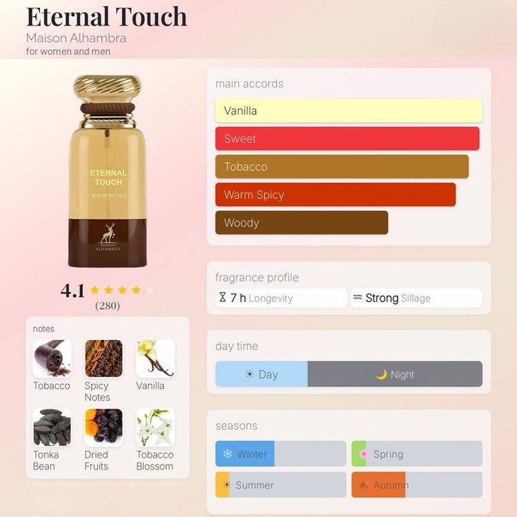 عطر ادکلن الحمبرا اترنال تاچ (مشابه تام فورد توباکو وانیل) Alhambra eternal touch