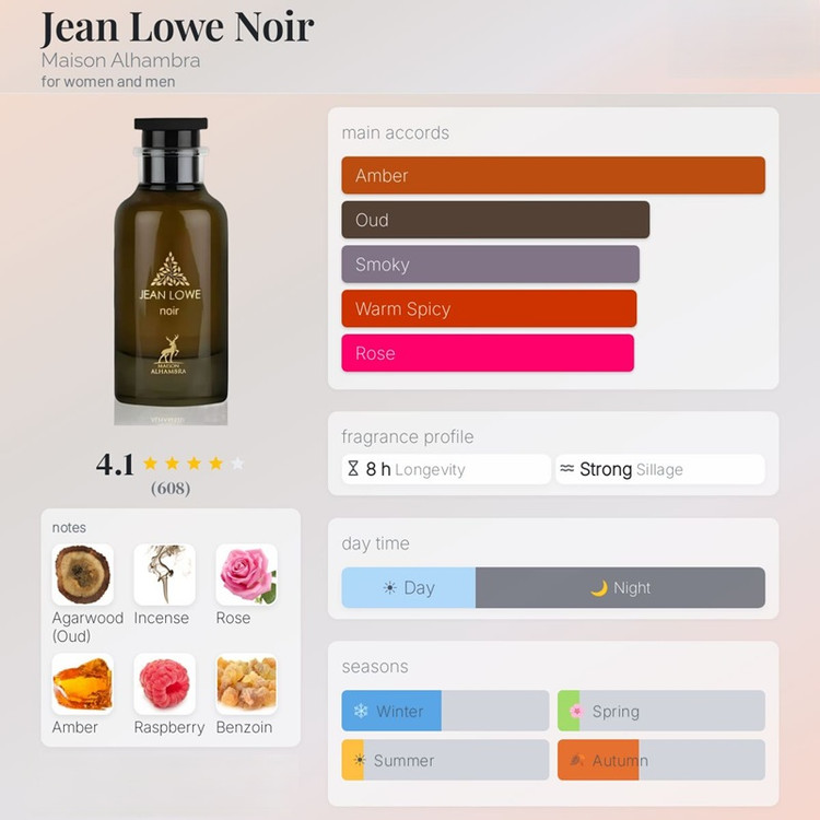 عطر ادکلن الحمبرا ژان لو نویر (مشابه آمبر نومد لویی ویتون) Alhambra Jean Lowe Noir