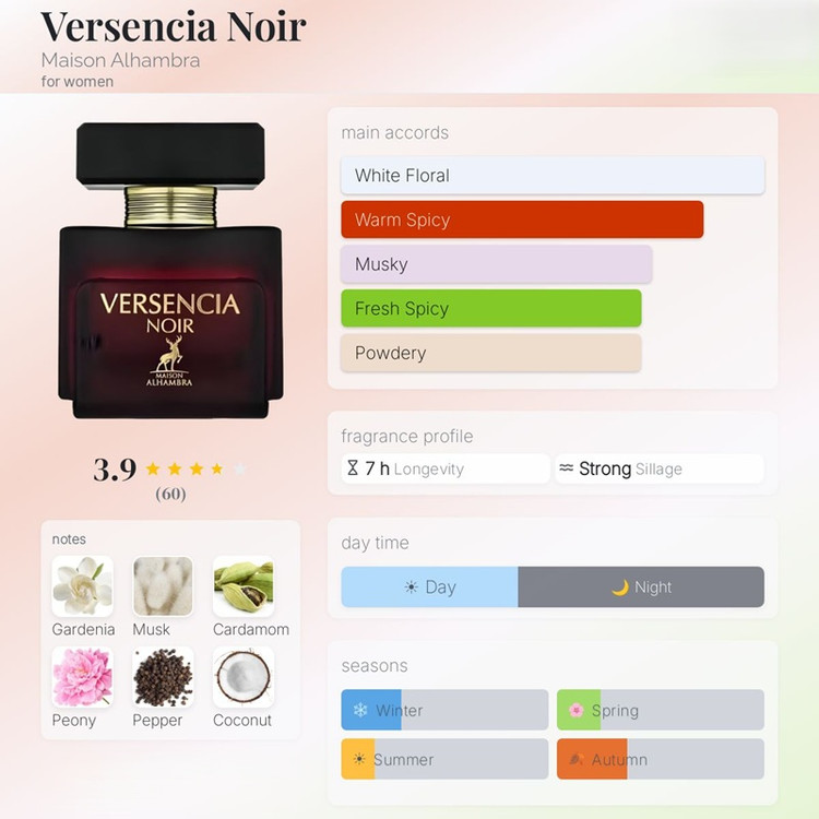 عطر ادکلن الحمبرا ورسنسیا نویر (مشابه ورساچه کریستال نویر مشکی) Alhambra Versencia Noir
