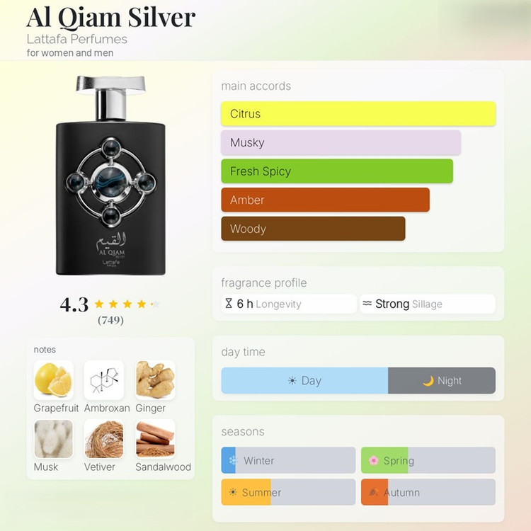عطر ادکلن لطافه القیم سیلور (مشابه بولگاری تایگار) Lattafa Al Qiam Silver
