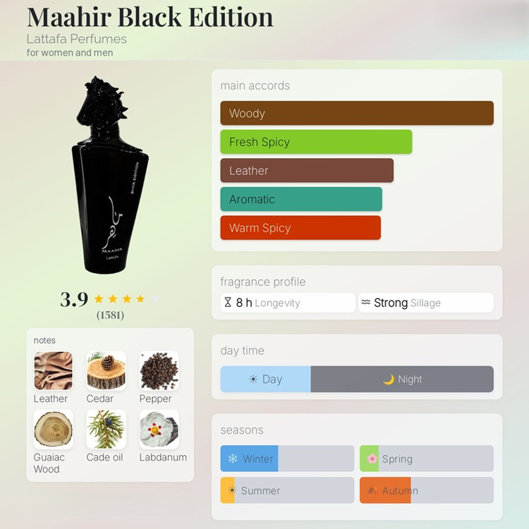 عطر ادکلن لطافه ماهر بلک ادیشن (مشابه اورتو پاریسی ترونی و لالیک مشکی) Lattafa Maahir Black Edition