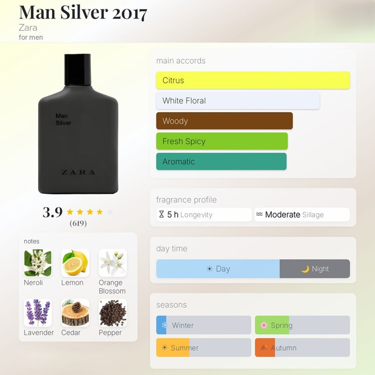 عطر ادکلن زارا من سیلور Zara Man Silver